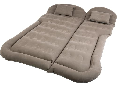 Wakeman Inflatable Mattress - Car Air Mattress for SUV or Tent with Aux Outlet Pump and 2 Inflatable Pillows - Car Camping Gear Outdoors (Gray)