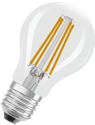 Osram LED Superstar Classic LED-Lampe A 75 in klassischer Kolbenform, klarer Glaskörper, 5 W, 1055 lm, E27 Fassung, 2700 K für warmweißes Licht, EEK A, 60 mm Durchmesser, Weiß