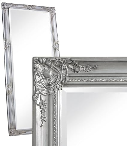 dasmöbelwerk Wandspiegel Barock Silber 180x80 cm XL Spiegel Antik-Stil Ganzkörperspiegel