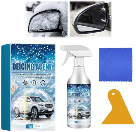 Enteiserspray Auto,Schneeschmelzspray,Enteiserspray Auto Scheibe,Enteiserspray,Scheibenenteiser Spray,Entfroster Spray Auto,Auto-Windschutzscheiben-Enteisungsspray,Enteisungs-Anti-Frost-Spray,60ml