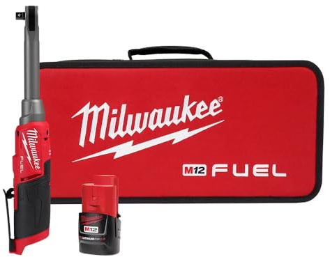 Milwaukee M12 FUEL 3/8 Extended Reach High Speed Ratchet, 35 ft-lbs Max Torque, Red