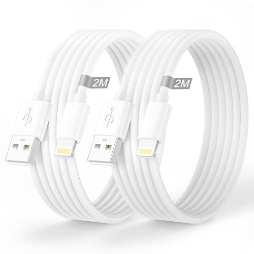 iPhone-laddningskabel, iPhone-kabel 2M+2M [MFi-certifierad], Lightning-kabel USB-kabel iPhone-kabel snabbladdningssladd iPhone 14 13 12 11 Pro Max/XS/XR/8/7/6s/5/SE, iPad