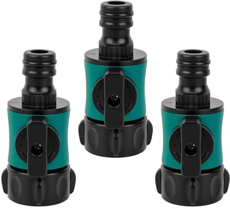 Hydrogarden 3 pièces raccord avec vanne filetée femelle 3/4 Valve de régulation : vanne pour réguler et fermer le débit d'eau d'un tuyau à la sortie d'un pièce en Y ou robinet