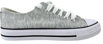 MODELISA - Zapatillas Deportivas De Lona Estilo Casual Mujer (Gris, Sistema Tallas Calzado EU, Adulto, Mujer, Números, Mediano, 37)