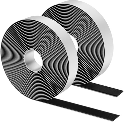 Uniclife Double Sided Hook and Loop Tape, 5 m x 2 cm Self Adhesive Hook and Loop Strip, Heavy Duty Sticky Back Fastening Tape Roll, Strong Reusable Picture Hanging Strip, Cut-to-Length Mounting Tape