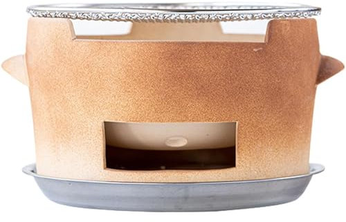 Stufa a carbone di argilla per grigliare all'aperto, strumento vintage per barbecue in ceramica per 2-5 persone, ideale per campeggio e cucina in giardino