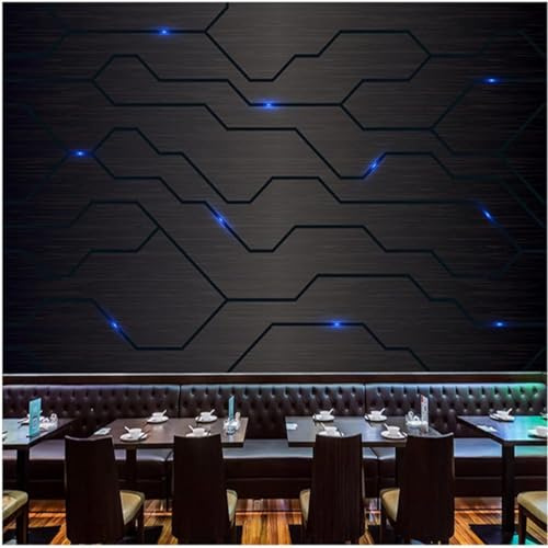 Papel Pintado Mural, 3D Placa De Circuito Metálico De Ciencia Ficción 500(W)X350(H)Cm Papel Tapiz Autoadhesivo Para Sala De Estar, Dormitorio, Tv, Fondo, Oficina, Restaurante, Habitación, Arte-2999696