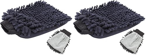 PARENCE.- Gant de Lavage Microfibre Entretient Voiture/Chiffon Double Face Anti Rayures pour Ménage Maison Voiture Poussiere - Couleur aléatoire (Lot de 2)