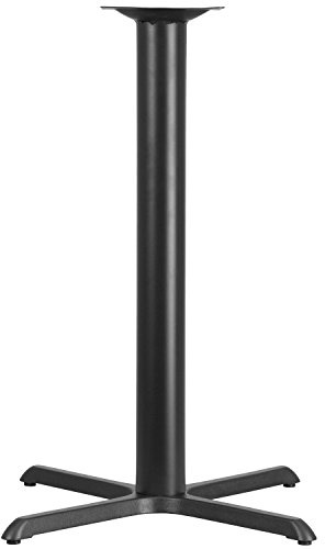 Flash Furniture Beverly 33'' x 33'' Restaurant Table X-Base with 4'' Dia. Bar Height Column, Black, Set of 1