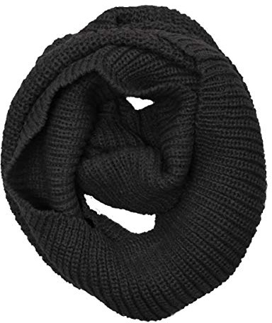 Wrapables Thick Knitted Winter Warm Infinity Scarf - Black