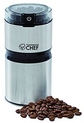 Electric Coffee Grinder Spice Grinder - Stainless Steel Blades Grinder for Coffee Bean Seed Nut Spice Herb Pepper, Brushed Stainless Steel Texture and Transparent Lid
