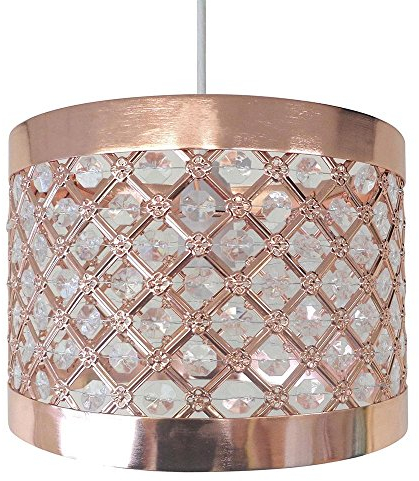 Moda Sparkly Ceiling Pendant Light Shade Fitting, Metal, Copper