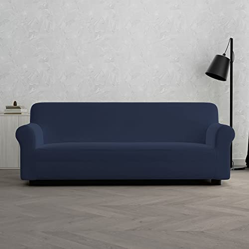 MB HOME BASIC Cubresofá Dahlia, Azul Oscuro, 3 plazas