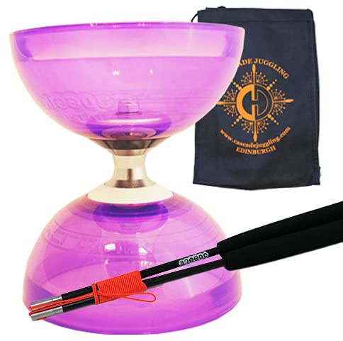 Cyclone Quartz II Diabolo triple roulement avec bâtons colorés et sac de transport