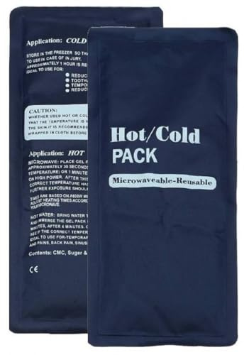 Pack of 2 Ice Pack for Injuries Reusable Gel Ice Pad Flexible No Leaked Hot Cold Compress for Pain Relief Easy to Use Cold Therapy Packs for Knee Ankle Hip Back Pain(26 cm x 13 cm)