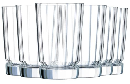 Cristal d'Arques Paris - Collection Macassar - 6 Gobelets forme haute 36 cl - Brillance, Transparence et Haute Résistance - Fabriqués en France - Emballage renforcé, adapté à la vente en ligne