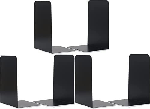 3 Paare Buchstützen, Buchstützen Metall Buchständer Bookends rutschfeste Buchstützen Book Holder für Schule, Zuhause, Büro, Bibliothek Bücherhalter Schwarz