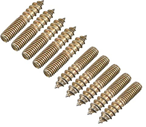sourcing map 24 st M6 x 30 mm stockskruvar dubbla ändar pluggskruvar för trämontering
