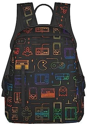 Zaino per laptop Gioco Video Gaming Modello stampato Zaino leggero per esterni