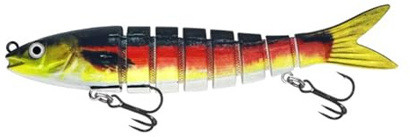 FOLANDO Multi Jointed Pike Fishing Lures, 135.CM/18G 3D artificial lure Wire Traces Pike Lures for Freshwater Saltwater