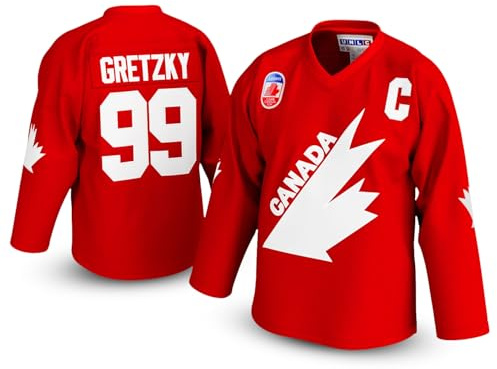 UNLC #99 Gretzky Canadian Hockey Jersey – Stitched Letters & Numbers, Authentic Apparel, Breathable Polyester, Red X-Large