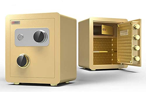 Cajas Fuertes Para El Hogar, Ignífugas, Impermeables, Mecánicas, De 40 Cm, De Acero Macizo, Electrónicas, Digitales, Caja De Seguridad, Caja Fuerte Tipo Gabinete, Dorada, 40 Cm, Oculta, Dorada, 45 Cm