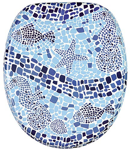 Sanilo Sedile WC, montaggio facile, copriwater con cerniere robuste Mondo di mosaico