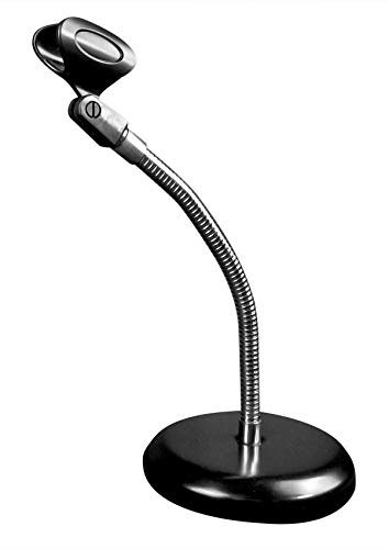 Rockville RDMS6 11.8 Gooseneck Studio Desktop Mic Stand, Weighted Base, Flexible Positioning, Broad Mic Compatibility, Black, for Podcasting and Recording