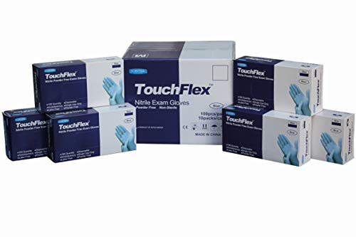 TouchFlex Blue Nitrile Disposable Gloves - Large- x1000 (10 Boxes)