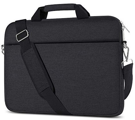 AtailorBird 14 Inch Laptop Bag, Protective Computer Case with Shoulder Strap and Luggage Belt, Laptop Case for Netbook Ultrabook Laptop – Black