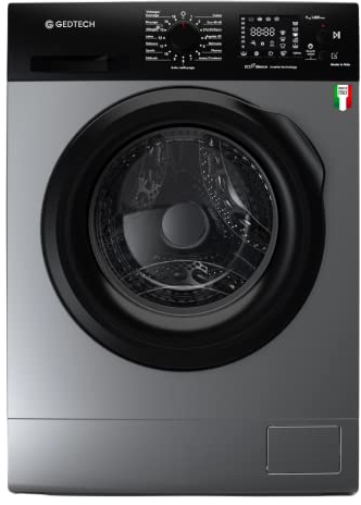 GEDTECH - Lave-Linge GLL91400SLI - 9kg, 1400 Trs/min - Charge Frontale - Classe Énergétique B - Fabriqué en Italie - Couleur Silver