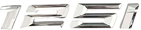 AUTOZOCO Emblema 125i, Insignia 125i, Adhesivo 125i, Pegatina 125i, Adhesivo para Maletero, Emblema para Maletero Coche, Compatible con BMW. Plástico, 120 x 20 mm, Plateado