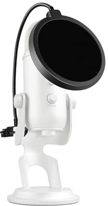 Professional Pop Filter,Liyirui 6 Mic Pop Filter,Dual Layered Studio Pop Filter Mask Shield with C-Clamp,360° Gooseneck Clip Stabilizing Arm For Microphone,Boom Arm,Stands (Pop Filter Only)