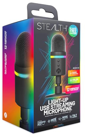STEALTH Light-Up LED USB Streaming Microphone with Noise Cancelling Function