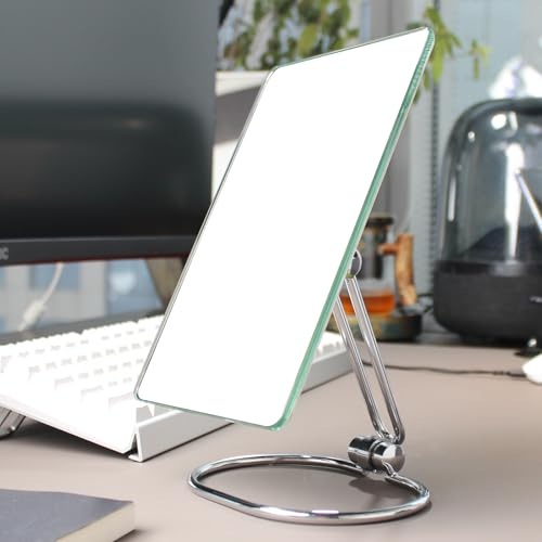 Liten vikbar sminkspegel bordsspegel vägginstallation högupplöst silver vattentät äkta bild silver lämplig för badrum glasögonbutiker sminkbord bärbart vridbar justerbar