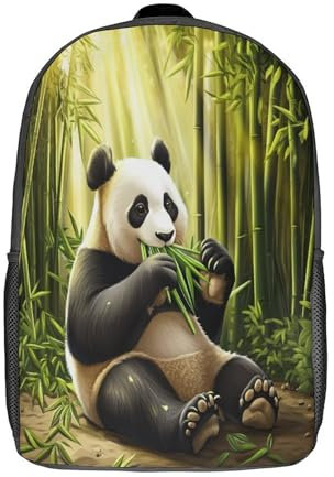 kaiyun Panda Rucksäcke Kinder Schulrucksack Schultasche 3D Gedruckte Lush Bamboo Wald Für Grund- Und Mittelschüler 17inch