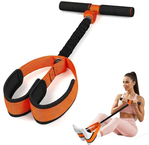 Pedalmotstånd, 6 rör pedaler, motståndsband, magtränare för hemmet, motståndsband, magtränare, sit-up dragrep för hemmet, bentränare, rumtränare för yoga pilates (orange)