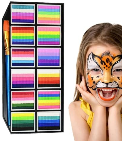 Kit För Ansiktsmålning Kladdfria makeupmarkörer i penselform | Kroppsfärg Kan Användas På Huden För Halloween, Cosplay, Festival, Barnkalas, Teater, Sport Samt Kvinnor