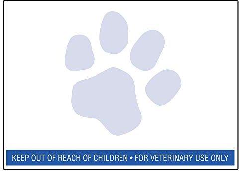 6 Rolls RJS Brand Veterinary Prescription Labels with Blue Paw Print & Warning - 400 per roll - Compatible with 30258 Made in The USA