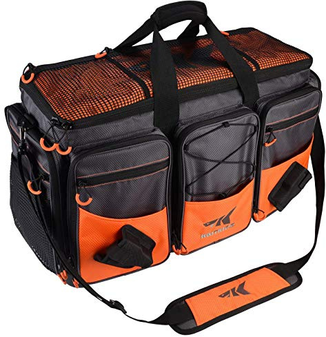KastKing Fishing Tackle Bags, Fishing Gear Bag, Saltwater Resistant Tackle Bag,Extra-large Hawg (C: Extra-large Hawg (Without Trays, 26.4x11x15.4))