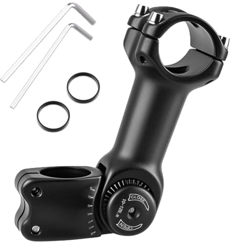 TRIWONDER Potencia 25.4/31.8 90mm 110mm 130mm Vástago de Bicicleta Ajustable de 60 Grados Vástago de Manillar Corto para Bicicleta de Montaña Bicicleta de Carretera MTB BMX Ciclismo (31.8 x 90mm)