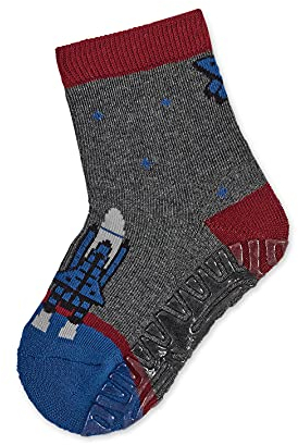 Sterntaler Baby-Jungen FLI AIR Rakete Hausschuh-Socken, Anthrazit Mel, 22