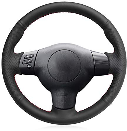 Shining wheat Handsydd svart rattöverdrag i konstläder för Toyota Corolla 2003–2006 Caldina RAV4 Wish Scion tC 2004–2010 xA xB 2006