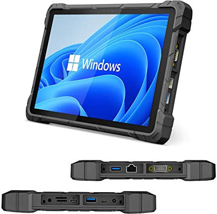 HIGOLEPC Rugged Windows Tablet J4105, 10.1 Inch Win 11 Pro 8GB RAM/128GB ROM Touchscreen HDMI2.0 Outdoor Tablet PC 4G LTE GPS 8000mAh/7.6V Battery, WiFi 5 BT5.0 for Enterprise Mobile Field Work