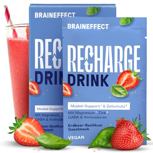 BRAINEFFECT RECHARGE - Premium Hydratationsmischung [24g Beutel, 15-Pack] - Elektrolyte Ohne Zucker (Mit Stevia) + EAA & BCAA Pulver - Isotonisches Getränkepulver mit Aminosäuren
