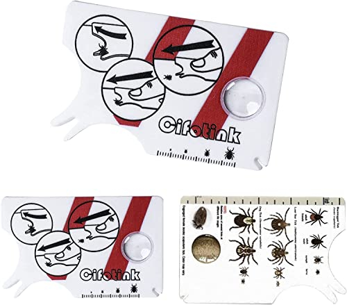 linlinfa Zeckenkarte Für Menschen - Leicht Zu Tragende Zecken Waagenkarte, Zecken Waagenkarte Mit Lupe, Schnelle Reinigung Von Zecken Zeckenkarte Kinder, Gebraucht Für Sportbegeisterte, Reisende,