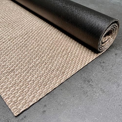 STORESDECO Alfombra vinílica de Tejido Trenzado Premium de Alta Gama. Lavable Antideslizante y extraplana. Materiales Resistentes de máxima Calidad Color Beige 120 x 180 cm