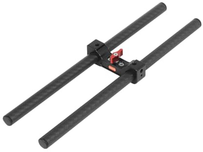 FEICHAO 15 mm stångklämma dubbla hål 1/4 3/8 enkel knoppklämma för DSLR-kamerabur stödskena snabbfrigöringsplatta (stångklämma + 25 cm rör)