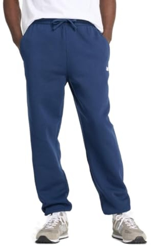 New Balance Sport Essentials Fleece Jogger, Pantalone da Uomo Relaxed Fit Invernale (IT, Testo, L, Regular, Regular, Navy)