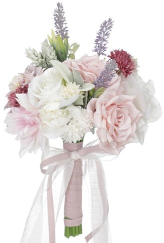 BYNYXI Bouquet Mariée, Bouquet de Mariée Fleurs Séchées, Fleurs Artificielles Réalistes, Fausses Fleurs pour Les Cérémonies de Mariage et Les Décorations (22 * 30cm)